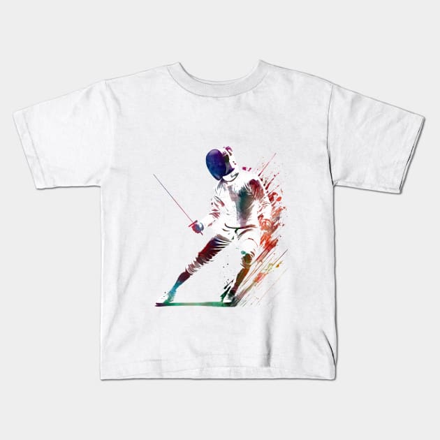 fencing sport art #fencing #sport Kids T-Shirt by JBJart